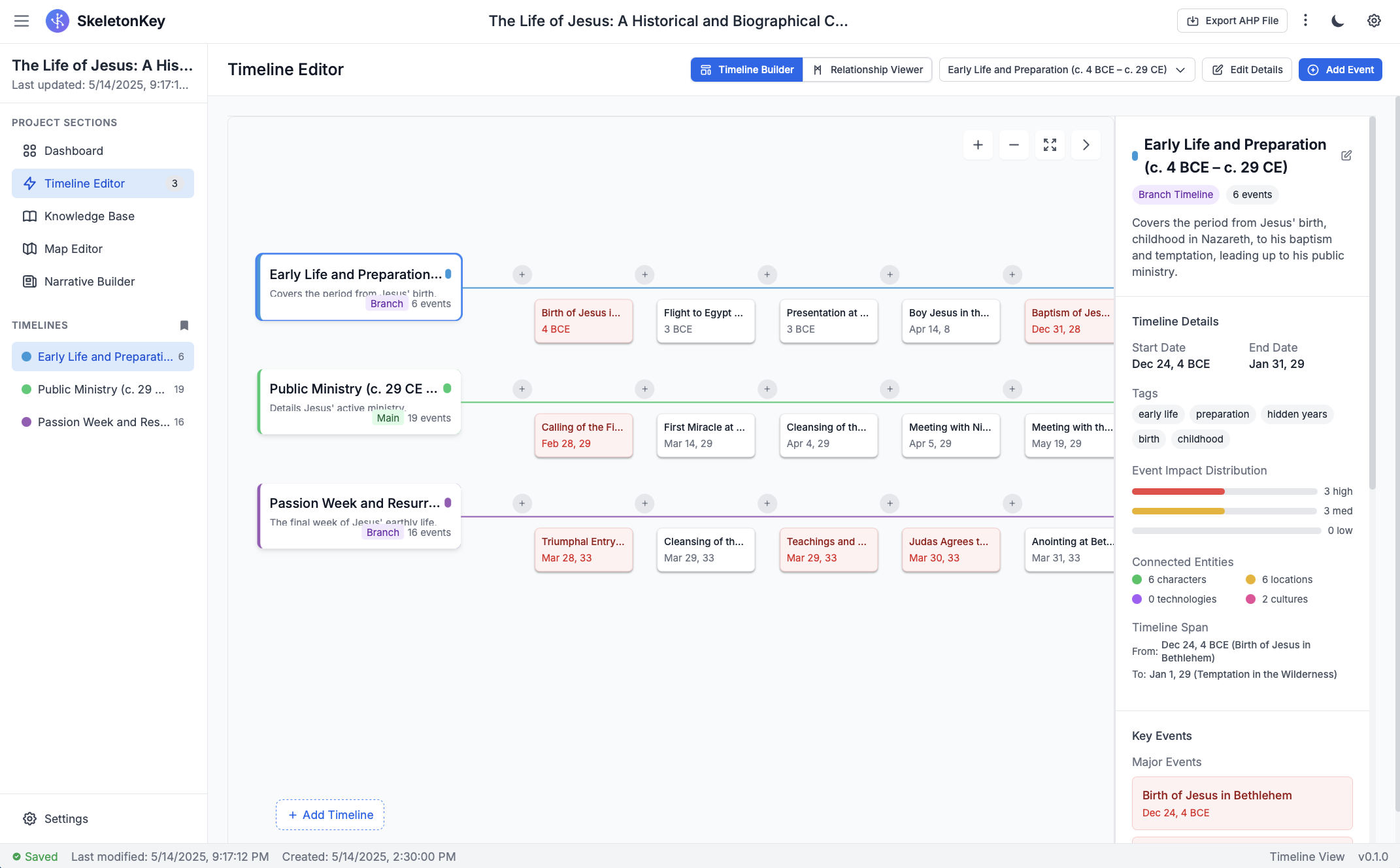 SkeletonKey Timeline Editor Screenshot
